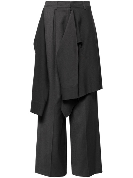  Goen.j Layered Shirt Raw-edge Cut Pants - Grey 