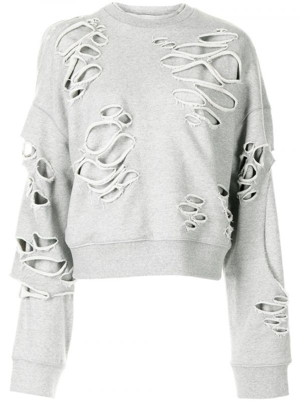  Goen.j Oversized Destroyed Layered Sweatshirt - Black 