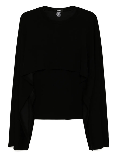  Goen.j Ribbed Cape Top - Black 