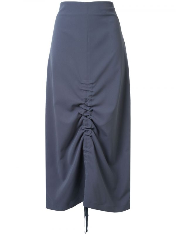  Goen.j Ruched Midi Skirt - Blue 