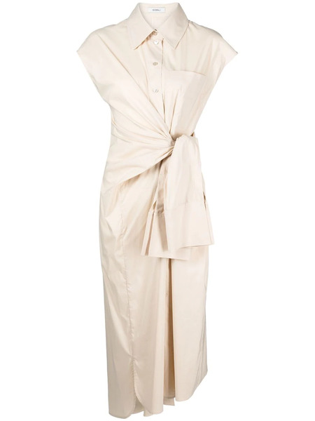  Goen.j Tied-waist Midi Dress - Neutrals 