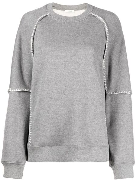  Goen.j Whipstitch Layered Sweatshirt - Grey 