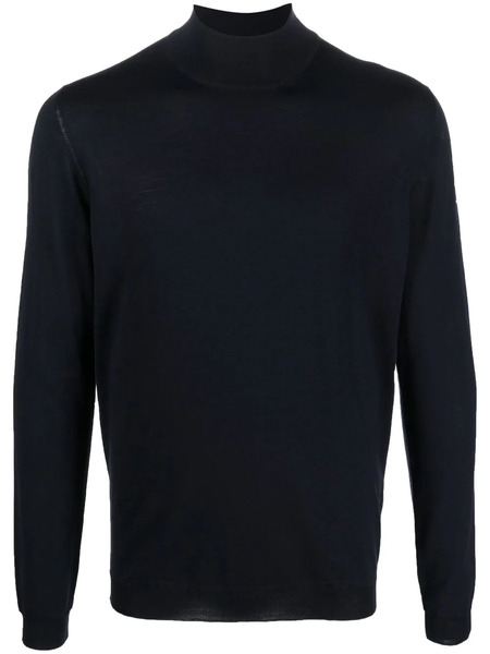  Goes Botanical Fine-knit High-neck Jumper - Blue 