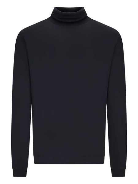  Goes Botanical Long-sleeve Turtleneck Sweater - Blue 