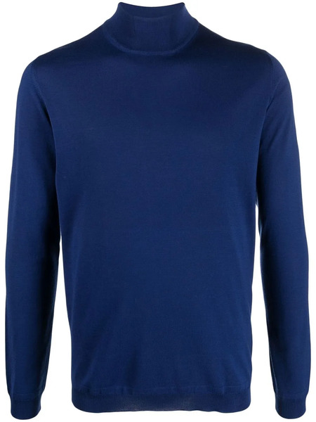  Goes Botanical Roll-neck Knit Jumper - Blue 