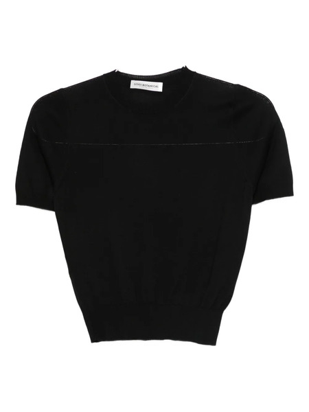  Goes Botanical Short-sleeve Sweater - Black 