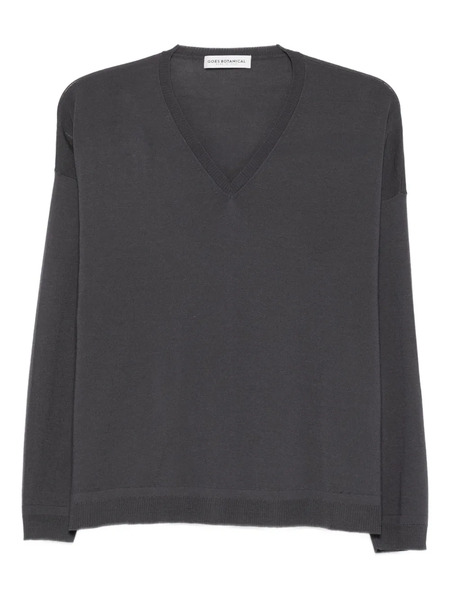  Goes Botanical V-neck Sweater - Grey 