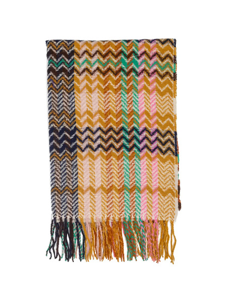  Goia Geometric-pattern Scarf - Yellow 