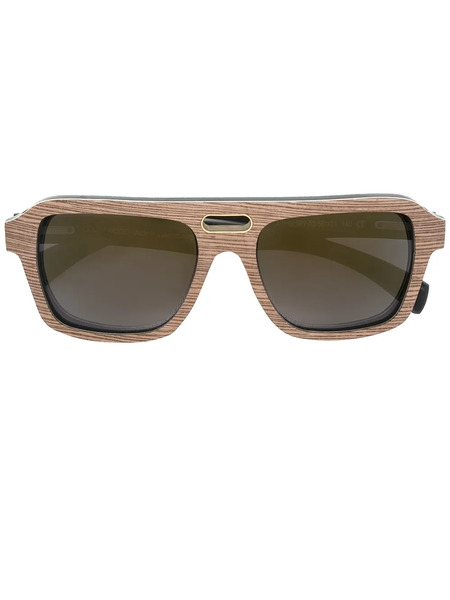  Gold And Wood 'ashbury' Sunglasses - Brown 
