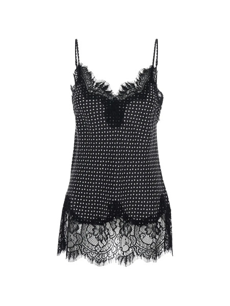  Gold Hawk Lace Star Print Camisole Top - Black 