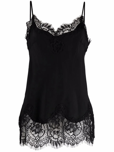  Gold Hawk Lace-trim Camisole Top - Black 