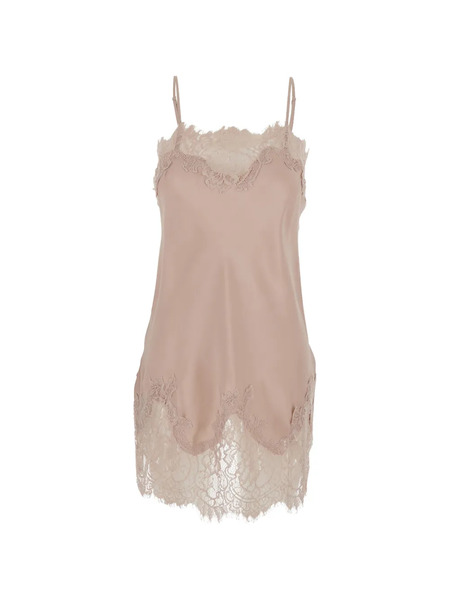  Gold Hawk Lace-trim Mini Dress - Pink 
