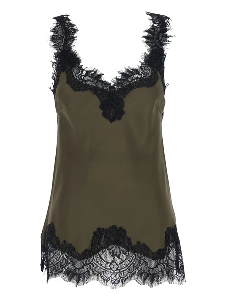  Gold Hawk Lace V-neck Top - Green 