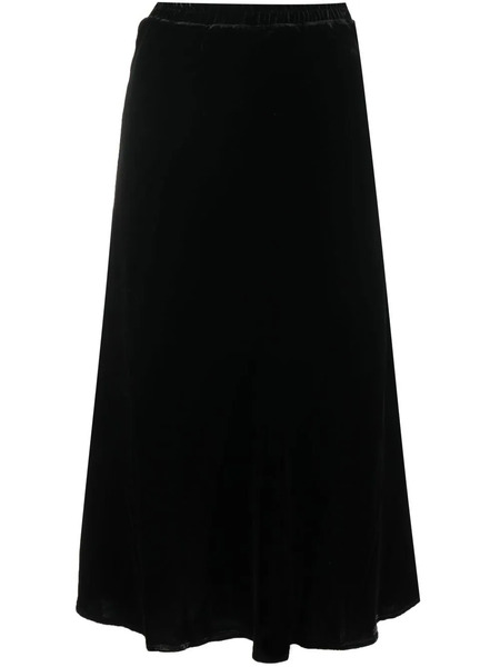  Gold Hawk Velvet Maxi Skirt - Black 