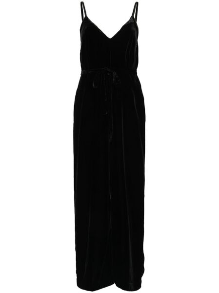  Gold Hawk Velvet V-neck Jumpsuit - White 