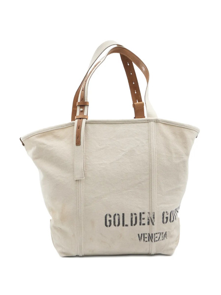  Golden Goose Adjustable-handle Print Canvas Tote Bag - Neutrals 