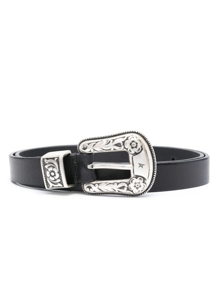  Golden Goose Buckle-engraved Belt - Black 