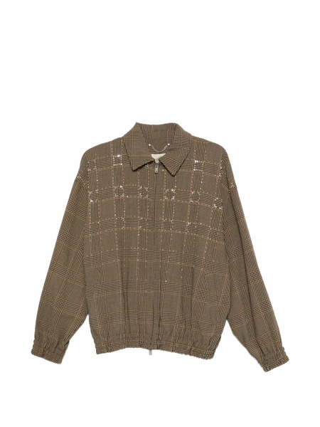  Golden Goose Checked Embellished Jacket - Brown 