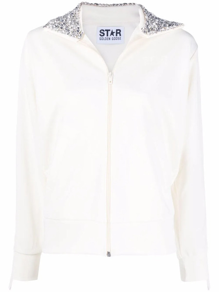  Golden Goose Denise Star Collection Zipped Sweatshirt - White 