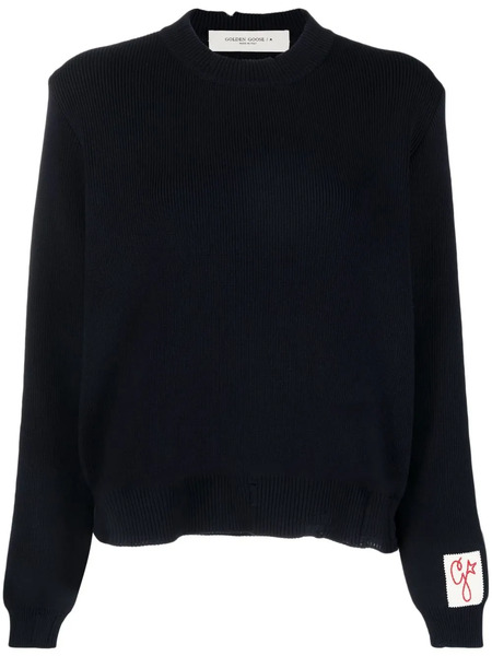  Golden Goose Distressed Long-sleeved Jumper - Blue 