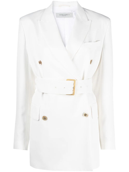  Golden Goose Double-breasted Belted Blazer - White 