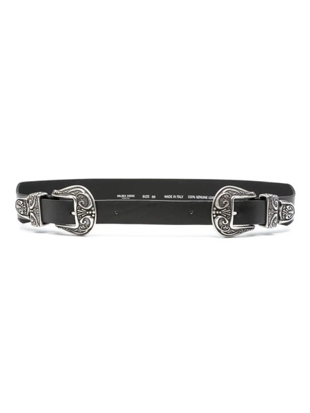 Golden Goose Double-buckle Leather Belt - Black 