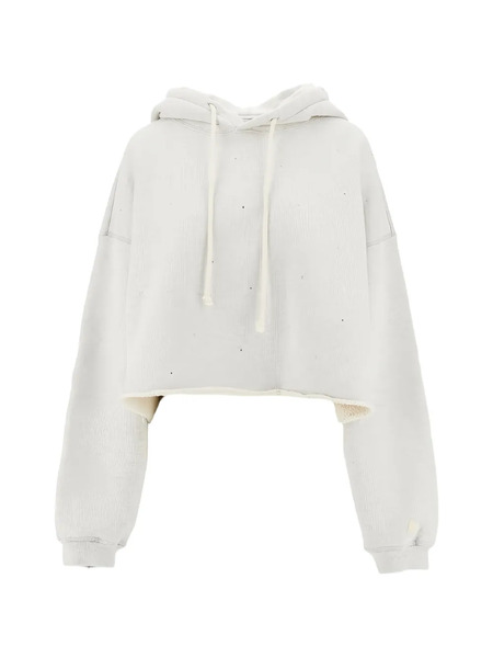  Golden Goose Drawstring Cropped Hoodie - Grey 