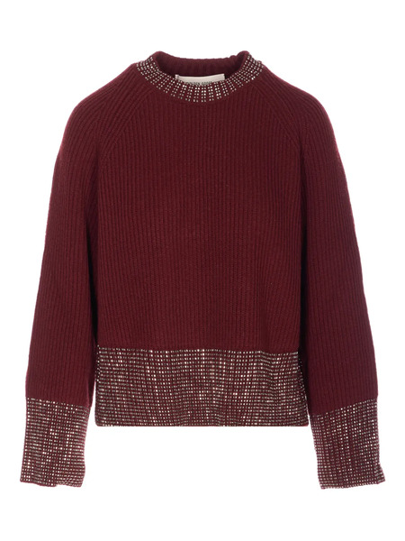  Golden Goose Embelished Knit Sweater - Red 