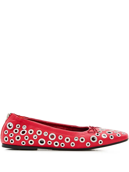 Golden Goose Eyelet-vents Ballet Flats - Red 