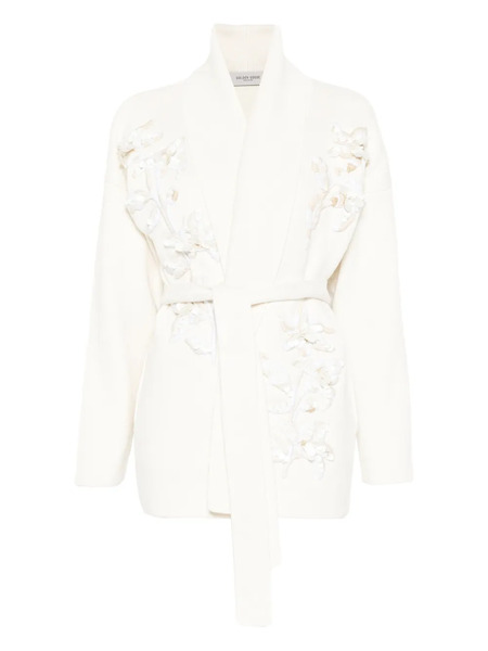  Golden Goose Floral-embellished Belted Cardigan - Neutrals 