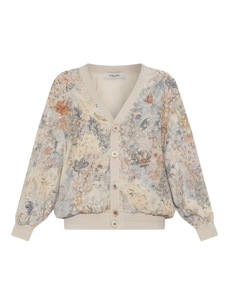  Golden Goose Floral Sequin-embellished Cardigan - Neutrals 