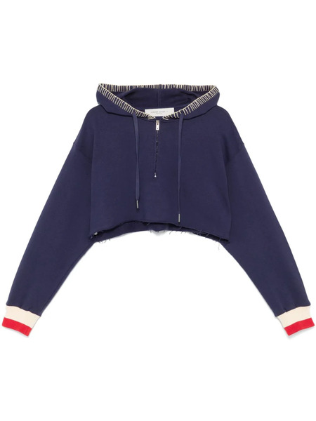  Golden Goose Half-zip Cropped Hoodie - Blue 