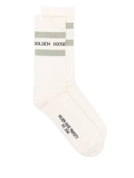  Golden Goose Intarsia-logo Socks - Neutrals 