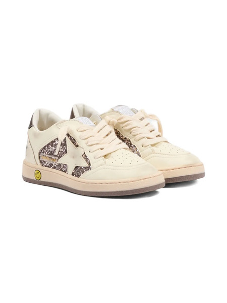  Golden Goose Kids Ball Star Glitter Sneakers - Neutrals 