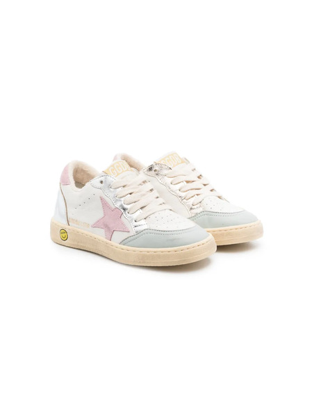  Golden Goose Kids Ballstar Goatskin Sneakers - Neutrals 