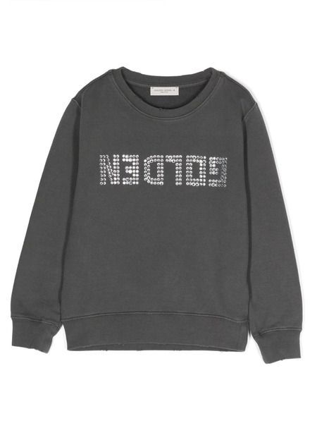  Golden Goose Kids Crystal-embellished Logo Sweatshirt - Grey 