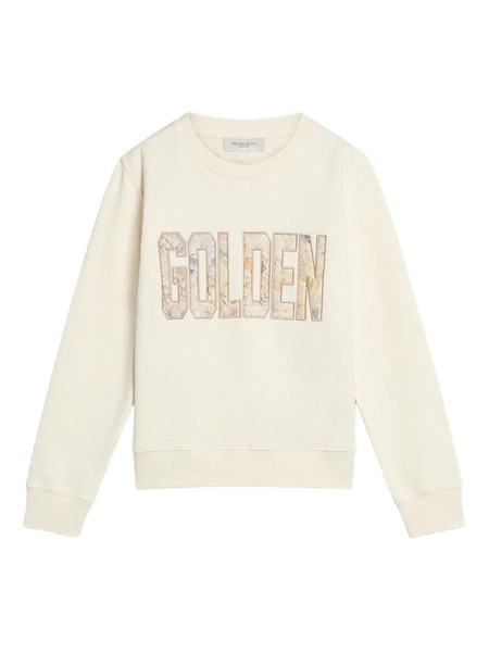  Golden Goose Kids Floral Logo-patch Sweatshirt - White 