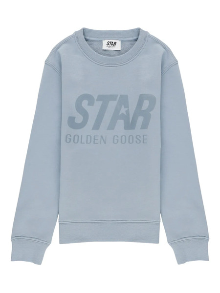  Golden Goose Kids Front-print Crew-neck Sweatshirt - Blue 