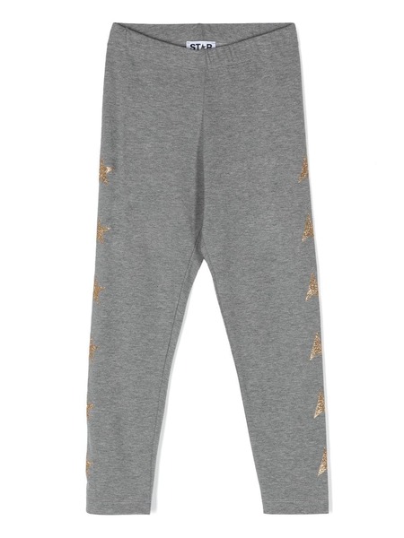 Golden Goose Kids Glitter Star-patch Leggings - Grey 