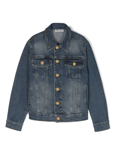  Golden Goose Kids Logo-patch Denim Jacket - Blue 