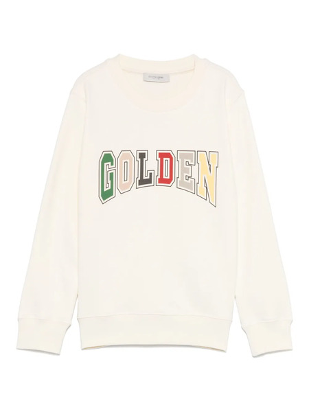  Golden Goose Kids Logo-print Crew-neck Sweatshirt - Neutrals 