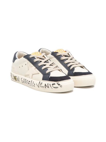  Golden Goose Kids May With Double Toe Sneakers - Neutrals 