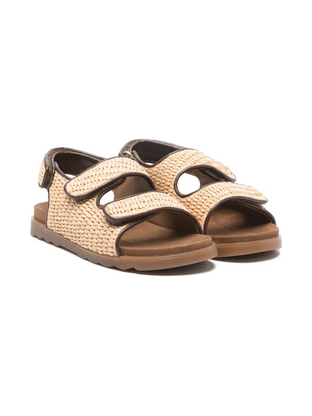  Golden Goose Kids Noa Raffia Strap Sandals - Neutrals 