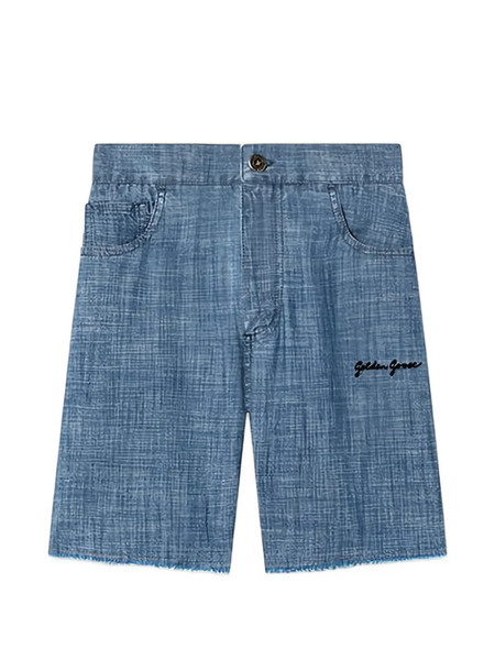  Golden Goose Kids Raw-hem Shorts - Blue 