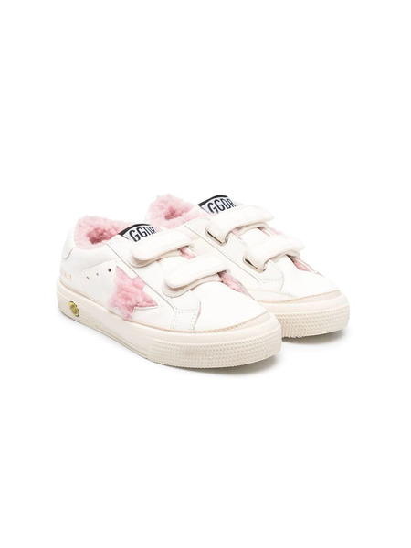  Golden Goose Kids Shearling Star-patch Sneakers - White 