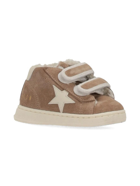  Golden Goose Kids Star Shearling Sneakers - Brown 