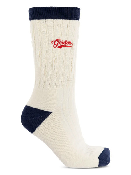  Golden Goose Logo-embroidered Socks - White 