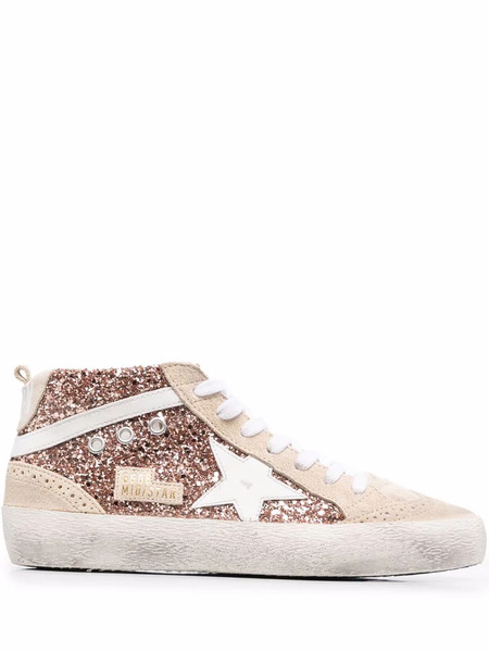  Golden Goose Mid Star Glitter Sneakers - Pink 
