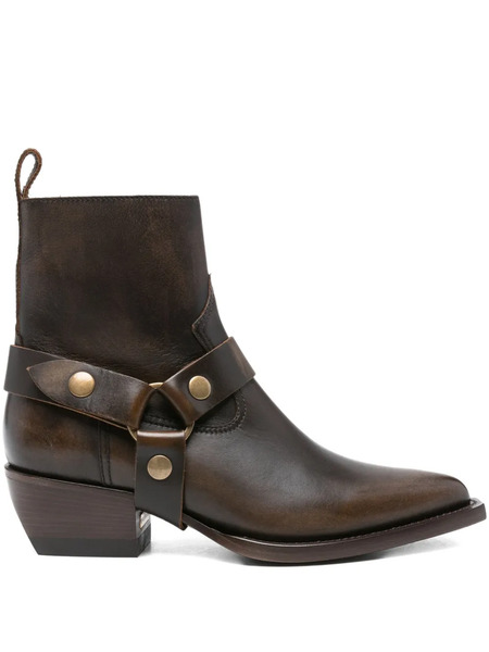  Golden Goose 40mm Leather Ankle-strap Boots - Brown 