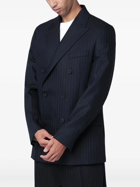  Golden Goose Pinstripe Double-breasted Suit Jacket - Blue 